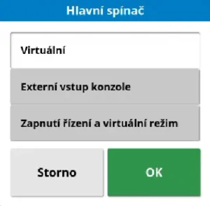 Nastavení hlavního spínače
