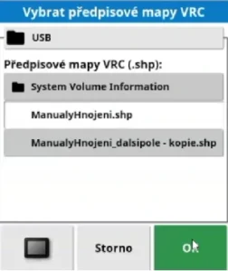 Vybrat předpisové mapy VRC