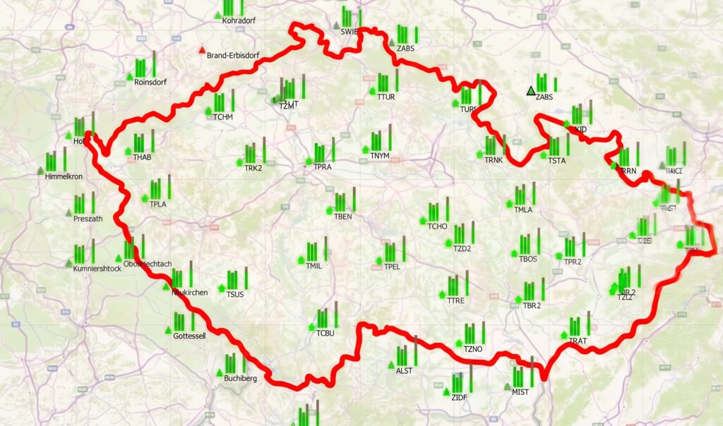 Mapa pokrytí TopNET
